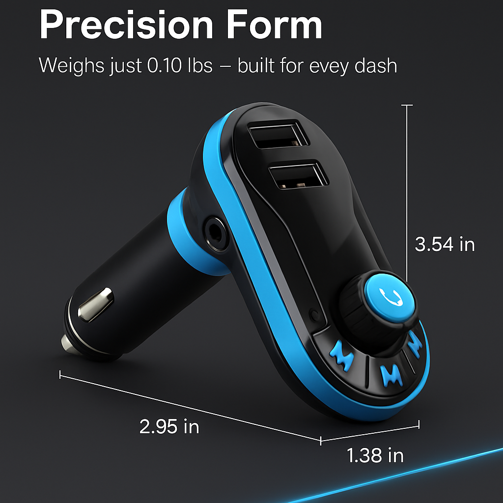Car Wireless FM Transmitter Dual USB Charger Hands-free Call MP3 Player Aux-in LED Display Remote Controller