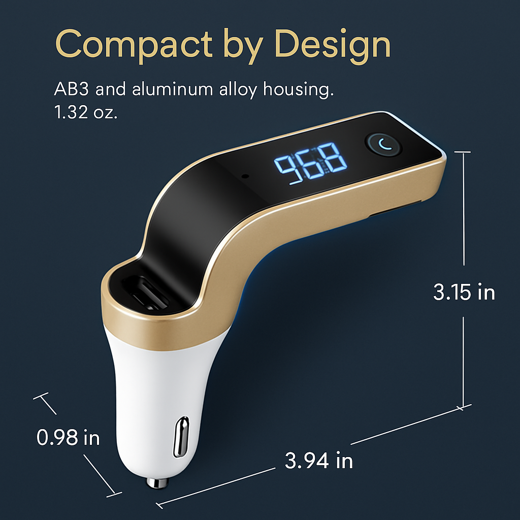 Car Wireless FM Transmitter USB Charger Hands-free Call MP3 Player TF Card Reading Aux-in LCD Display
