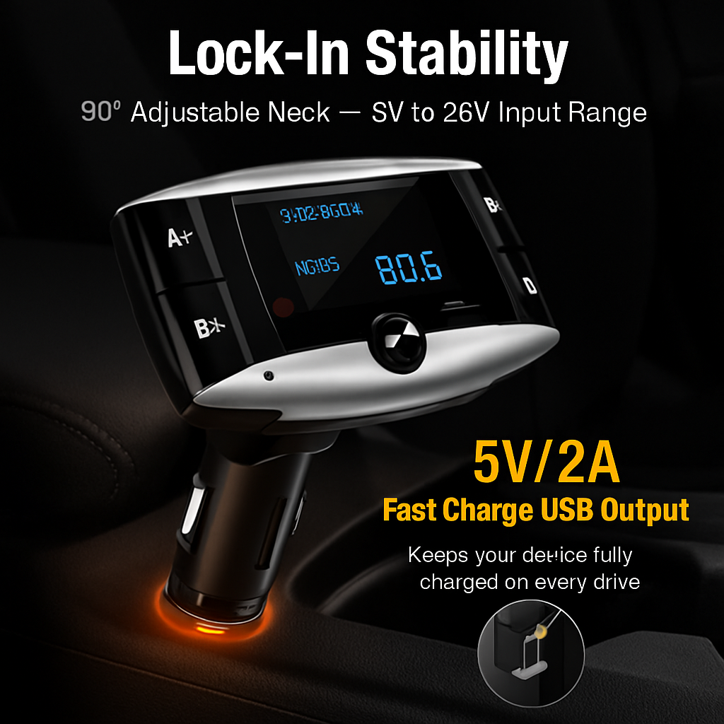 Car Wireless FM Transmitter USB Charger Hands-free Call MP3 Player SD Card Reading Aux-in LED Display Remote Controller