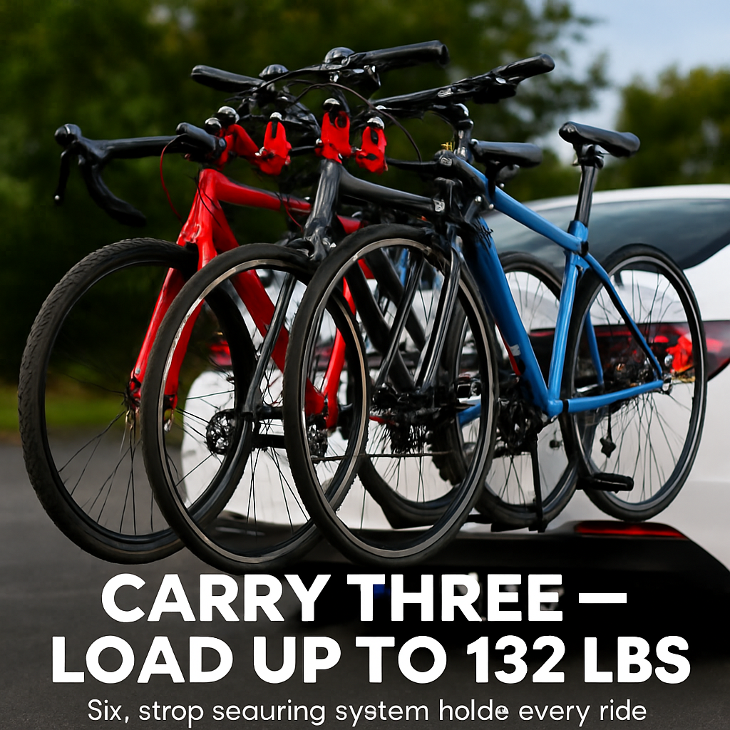 Car Bicycle Stand Rack 3-Bike Carrier Hitch Mount