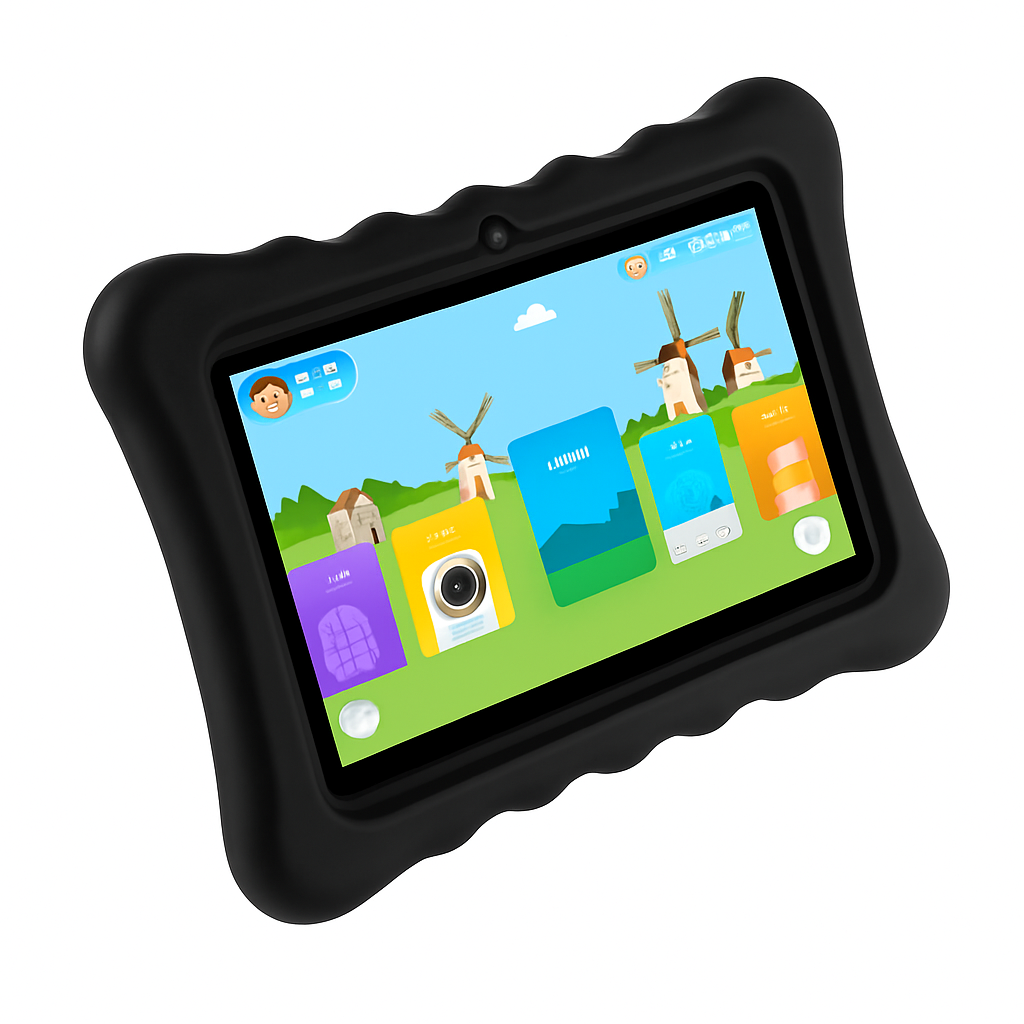 Shock-resistant Silicone Snap-on Case with Stand for 7” Tablets