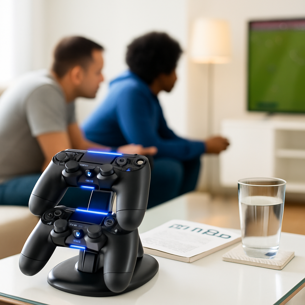 Charging Dock Station Dual Micro USB Charger Stand For PS4 Pro/PS4 Slim Gamepad Controller Handle Charging Station w/ Blue Indicator Game Lovers