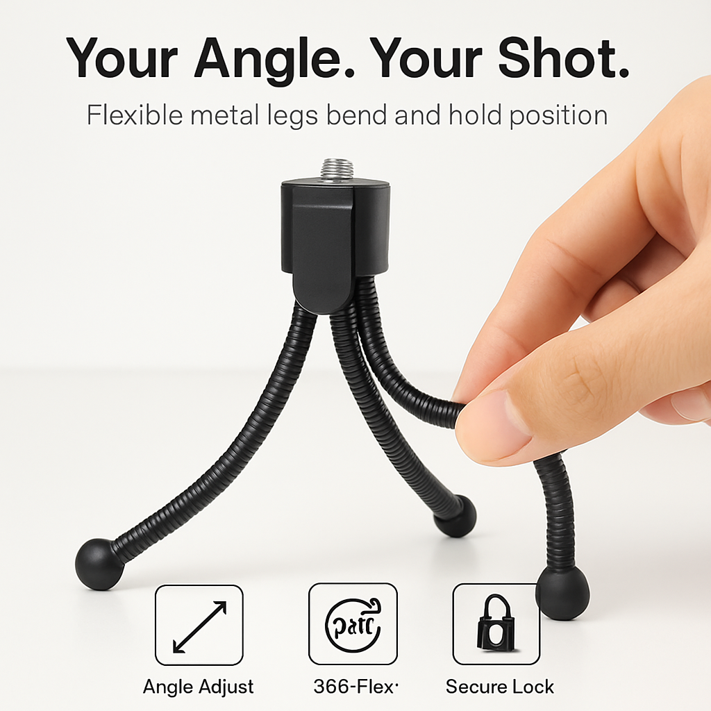 Tripod Stand for Camera - Flexible Tabletop Mount