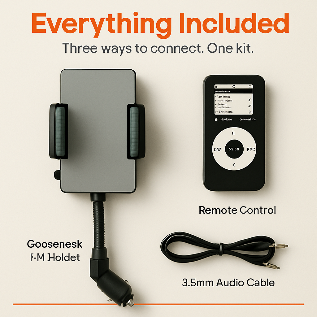 FM Transmitter Hands-free Car Charger for Smartphones
