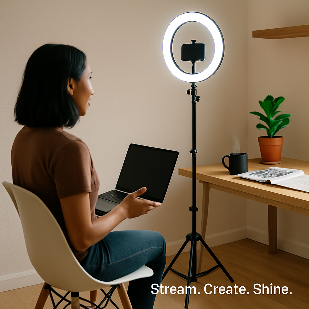 LED Ring Light with Tripod Stand for Photos