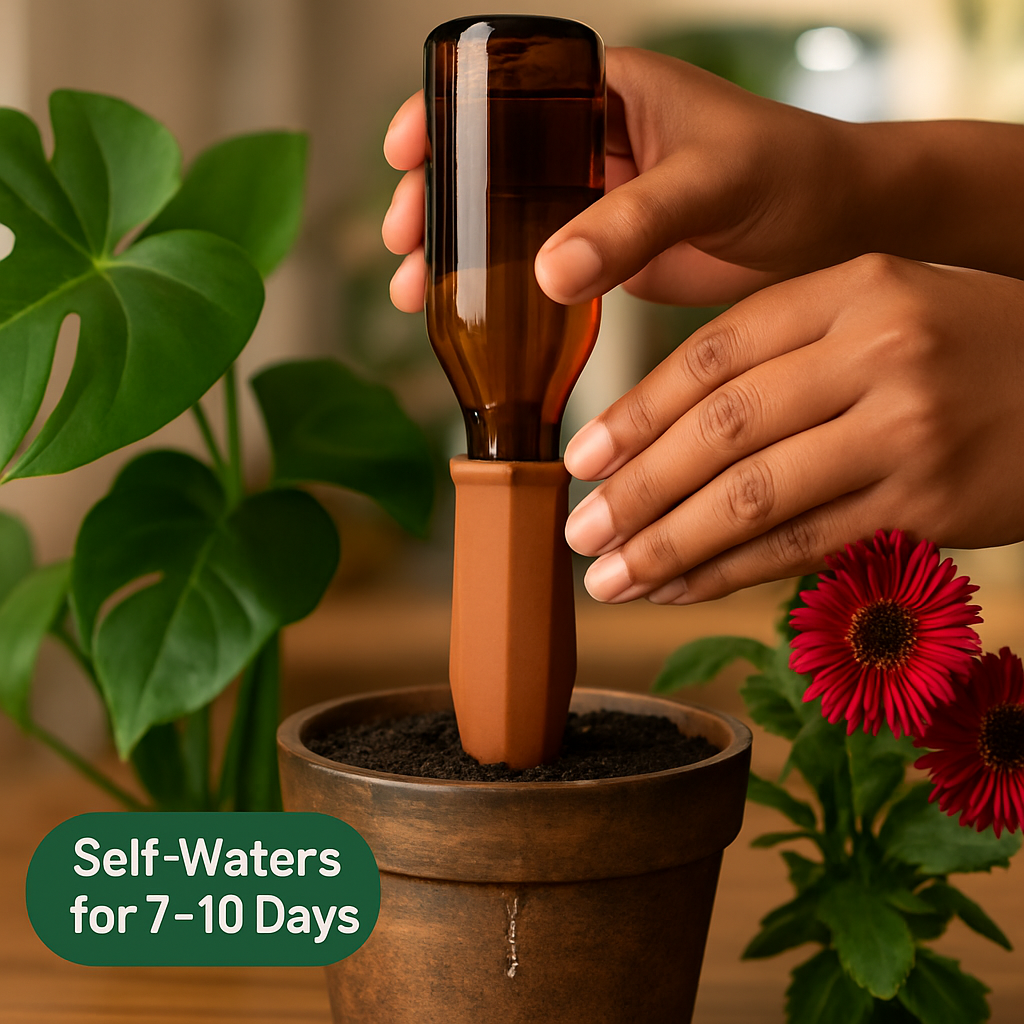 Terracotta Plant Watering Spikes - Automatic Self-Watering Stakes
