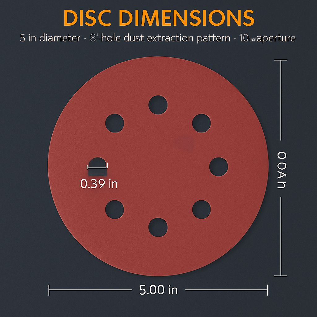 5-Inch Round Sanding Discs, 8-Hole for Orbital Sander