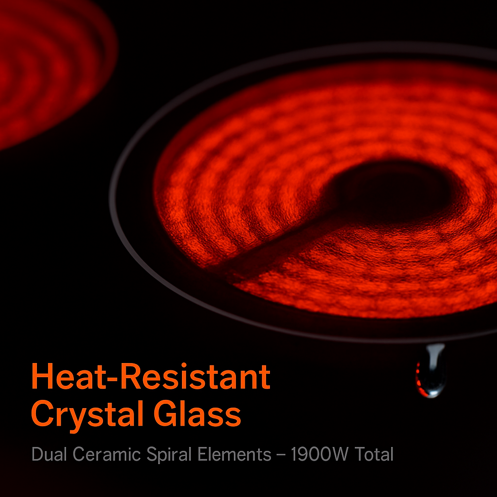 Induction Cooktop with 2 Burners and Timer