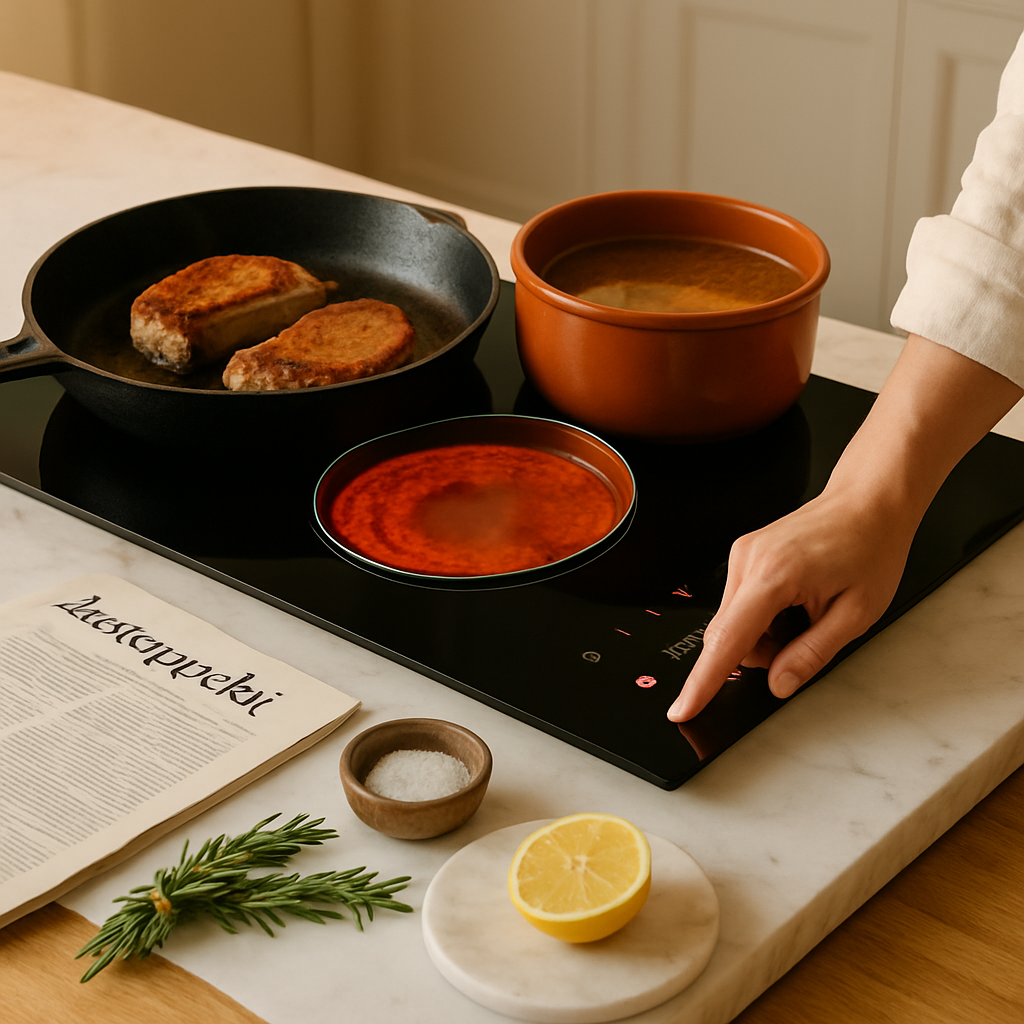 Induction Cooktop with 2 Burners and Timer