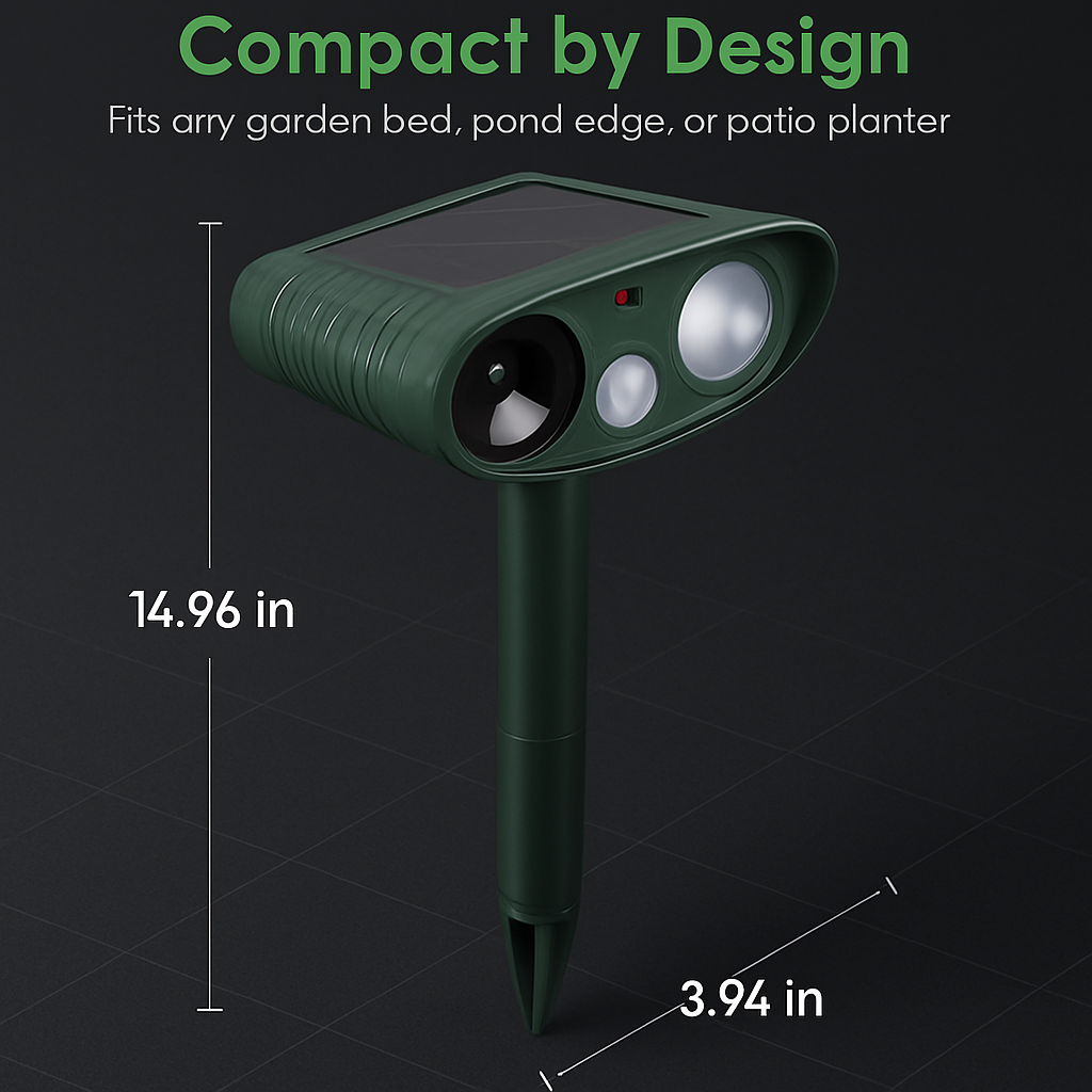 Solar Ultrasonic Animal Repeller with Flashing Light