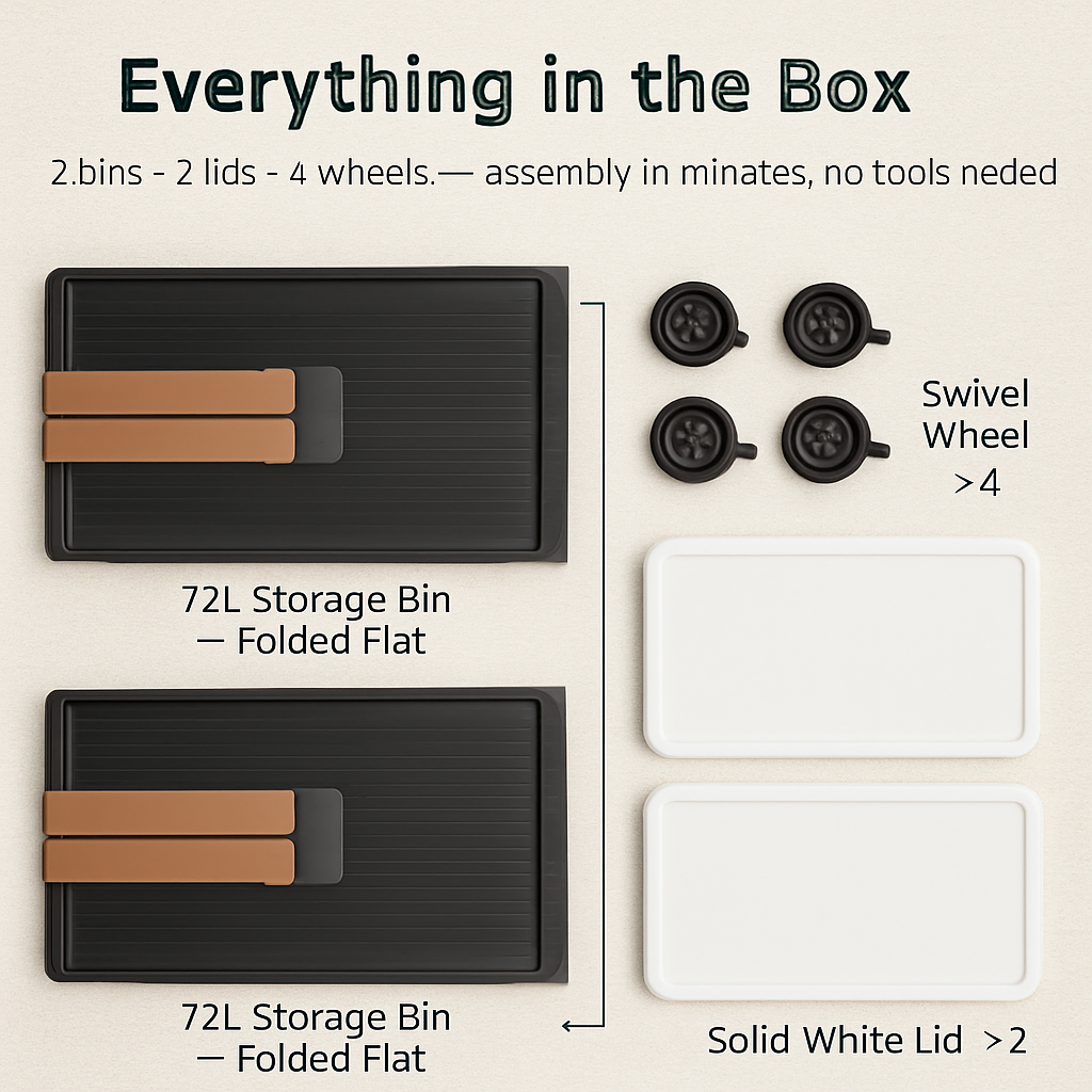 Foldable Storage Bins with Lid, Stackable Closet Organizer