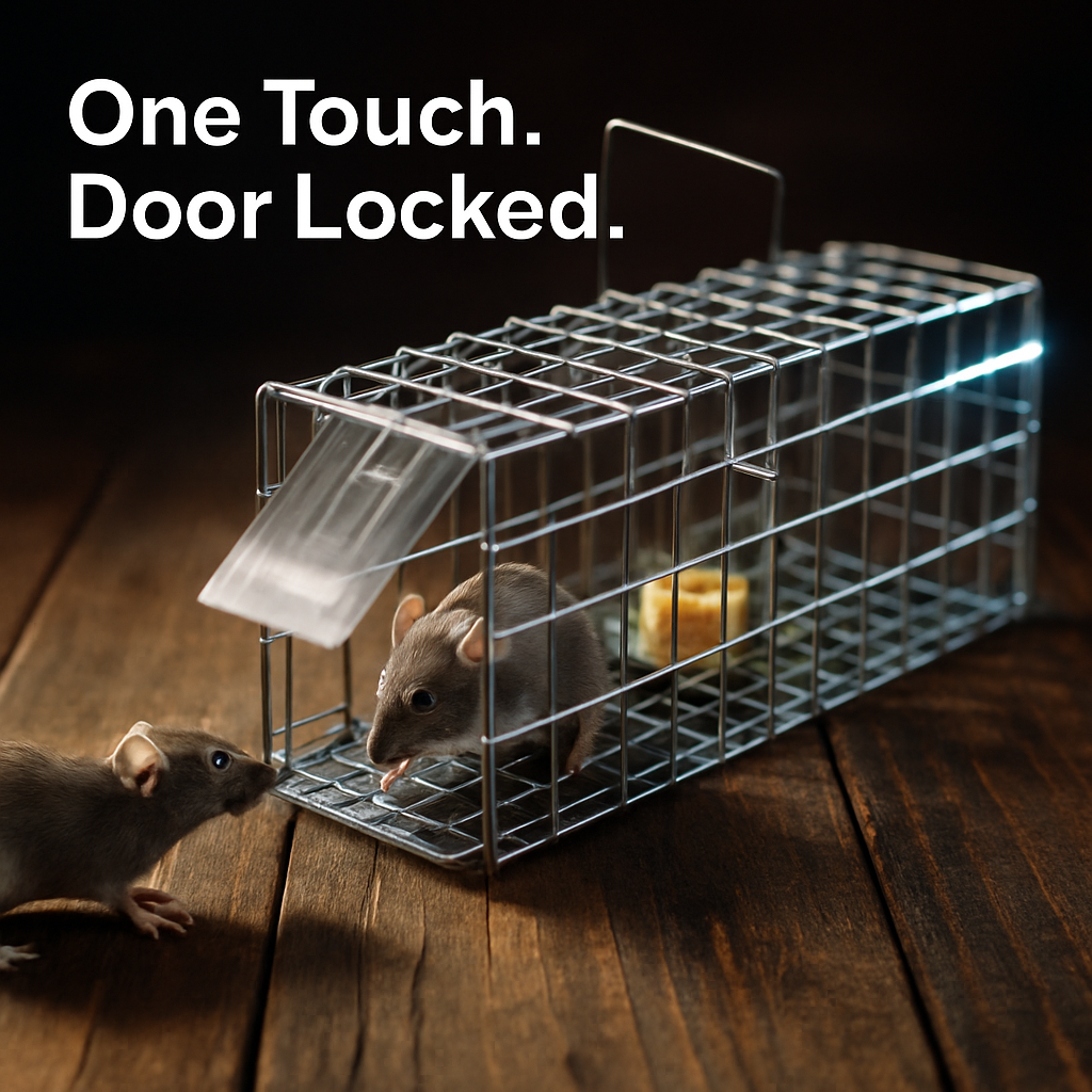 Foldable Rat Trap Cage, Humane Live Rodent Cage