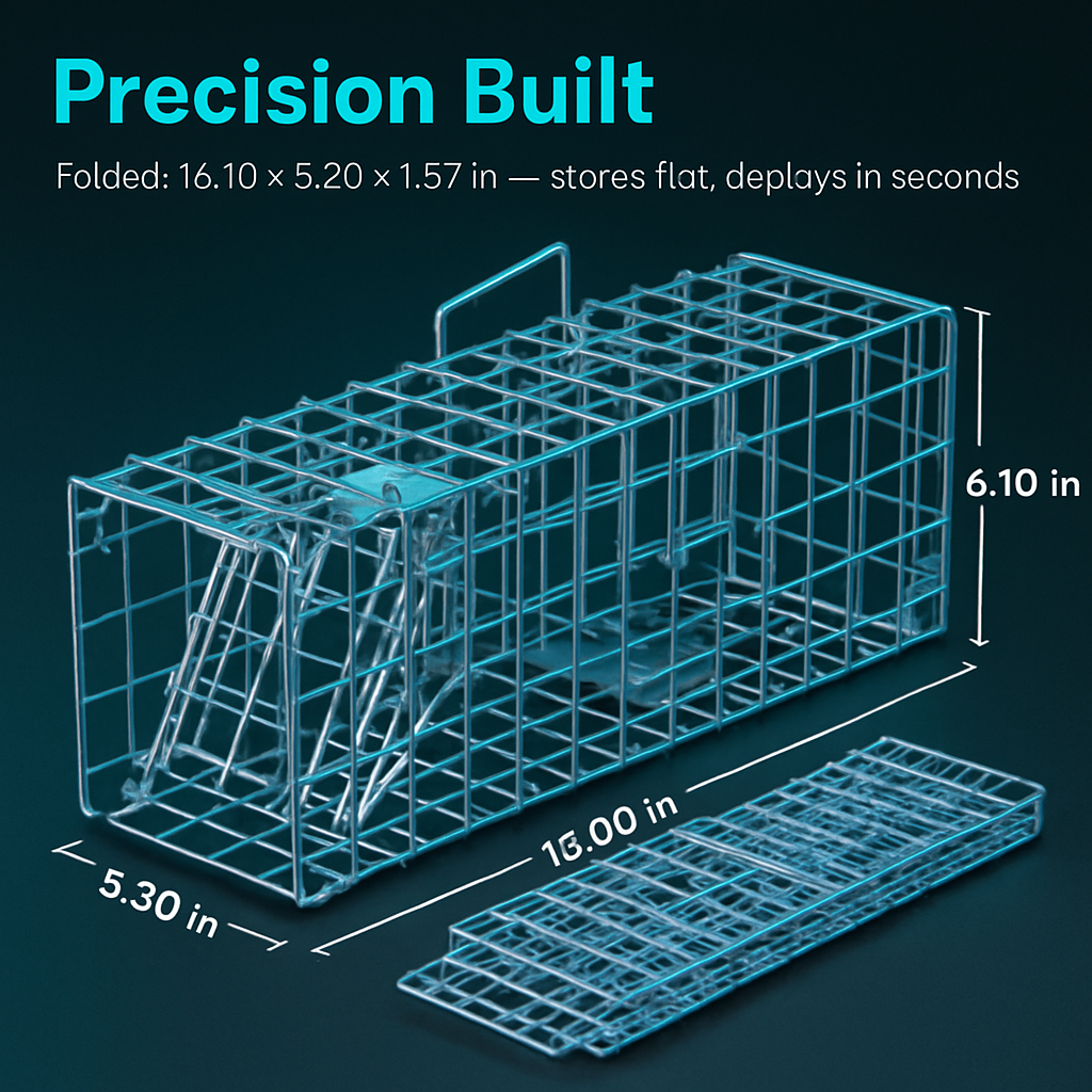 Foldable Rat Trap Cage, Humane Live Rodent Cage