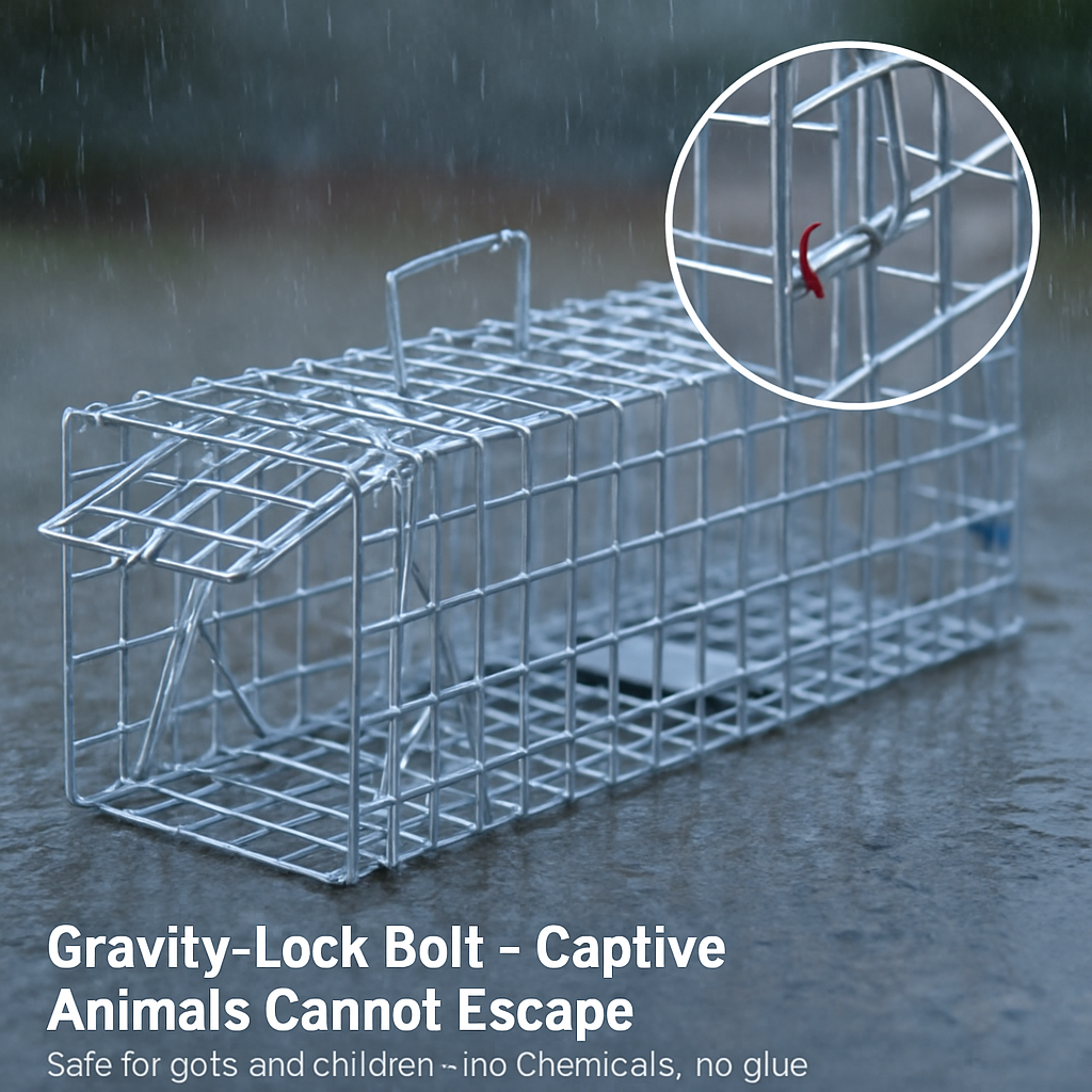 Foldable Rat Trap Cage, Humane Live Rodent Cage