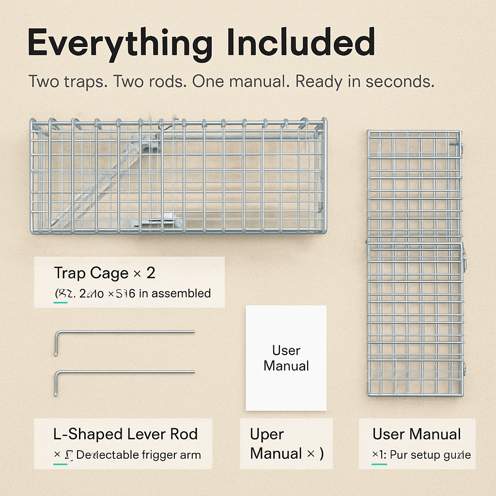 Foldable Rat Trap Cage, Humane Live Rodent Cage