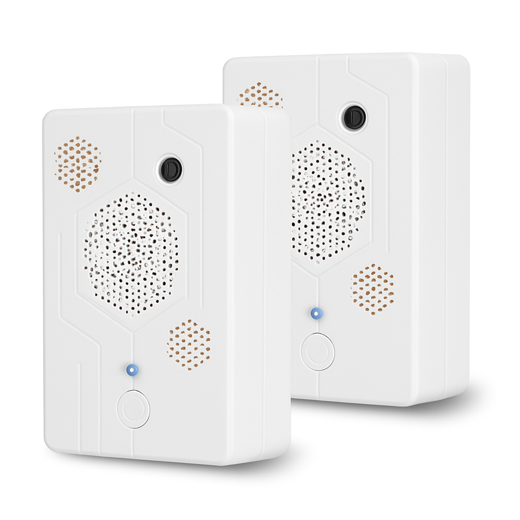 2Pack 2026 Upgraded Rechargeable Ultrasonic Bat Repellent Indoor Outdoor Bird Mouse Dog Deterrent Device with 3 Ultrasonic Speakers for Attic Porch Ho