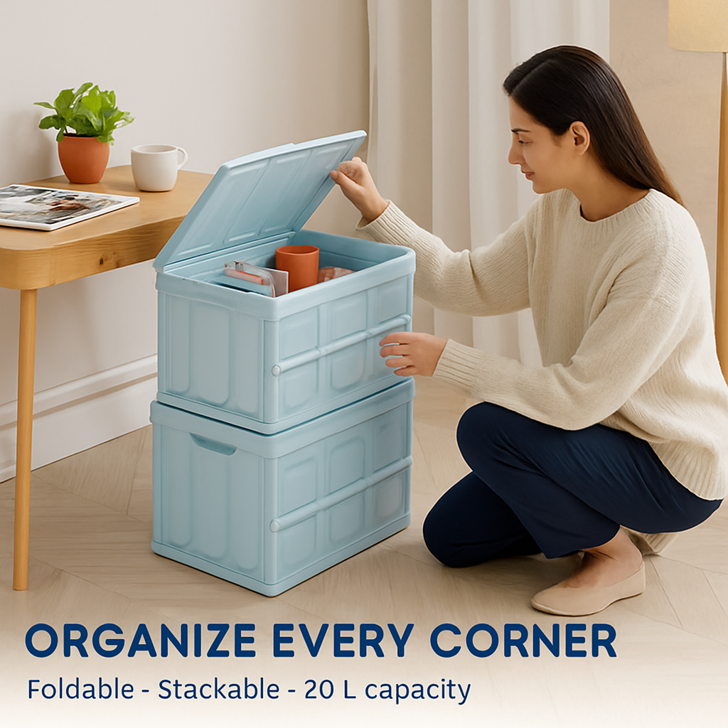Collapsible Storage Bins with Dustproof Lid