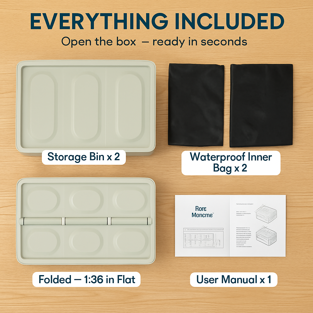 Collapsible Storage Bins with Dustproof Lid
