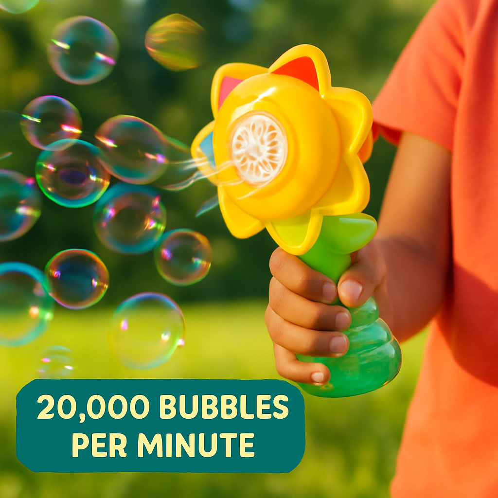 Bubble Machine with Lights for Kids - Dancing Sunflower