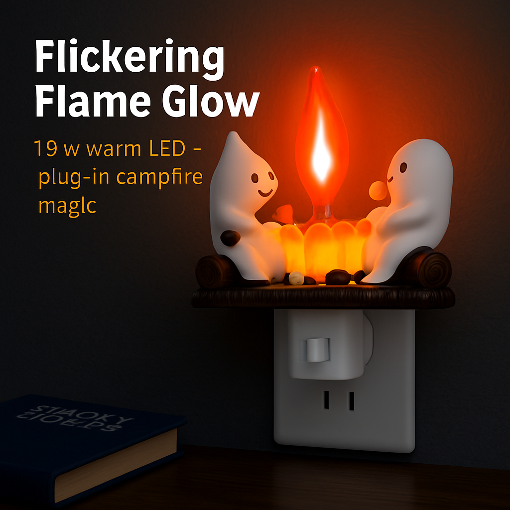 Ghost Campfire Flickering Night Light for Halloween Decor