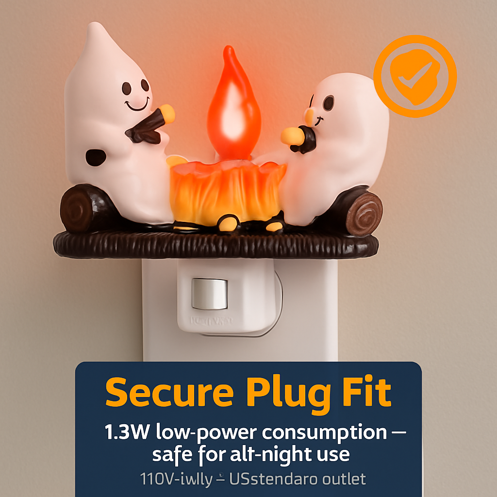 Ghost Campfire Flickering Night Light for Halloween Decor