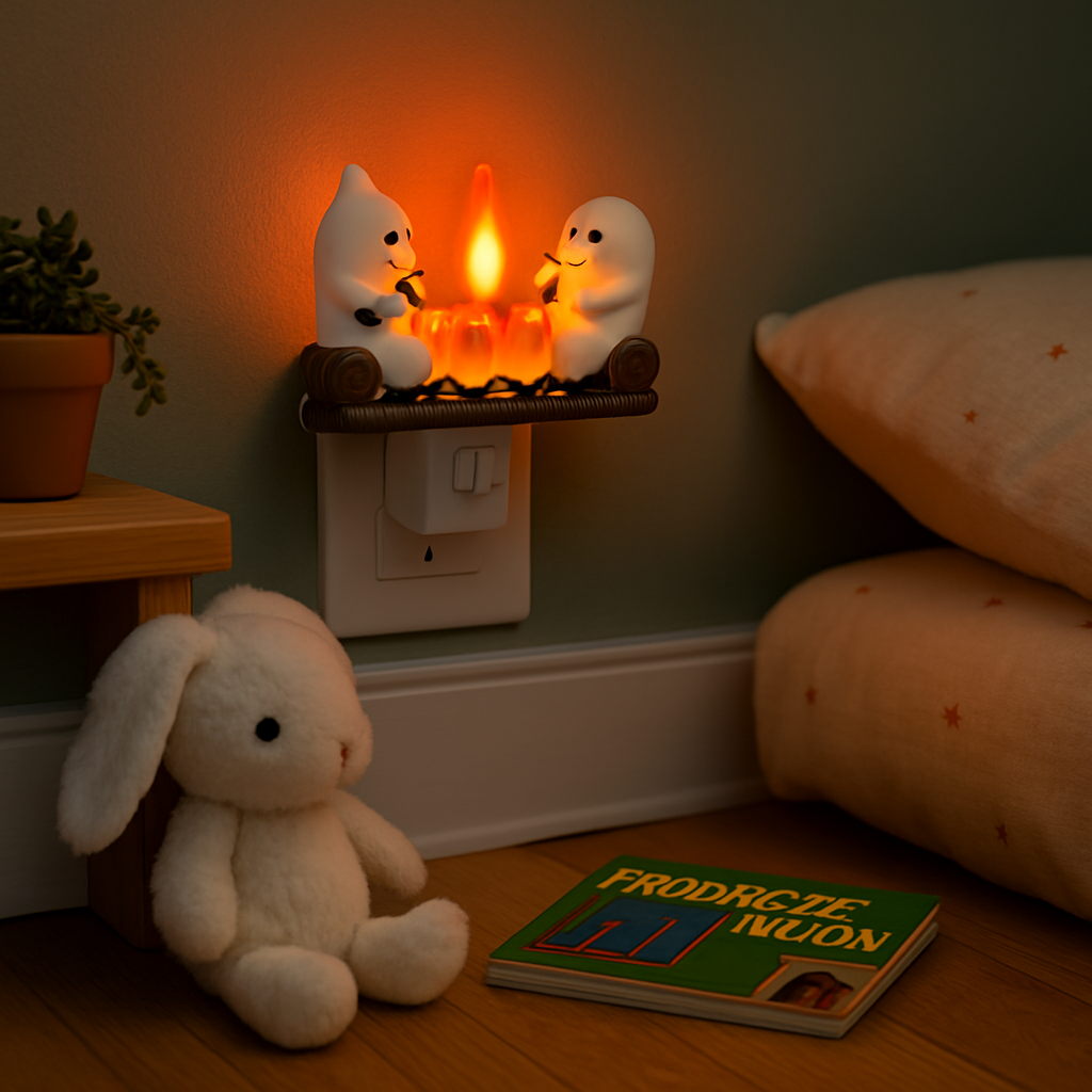 Ghost Campfire Flickering Night Light for Halloween Decor