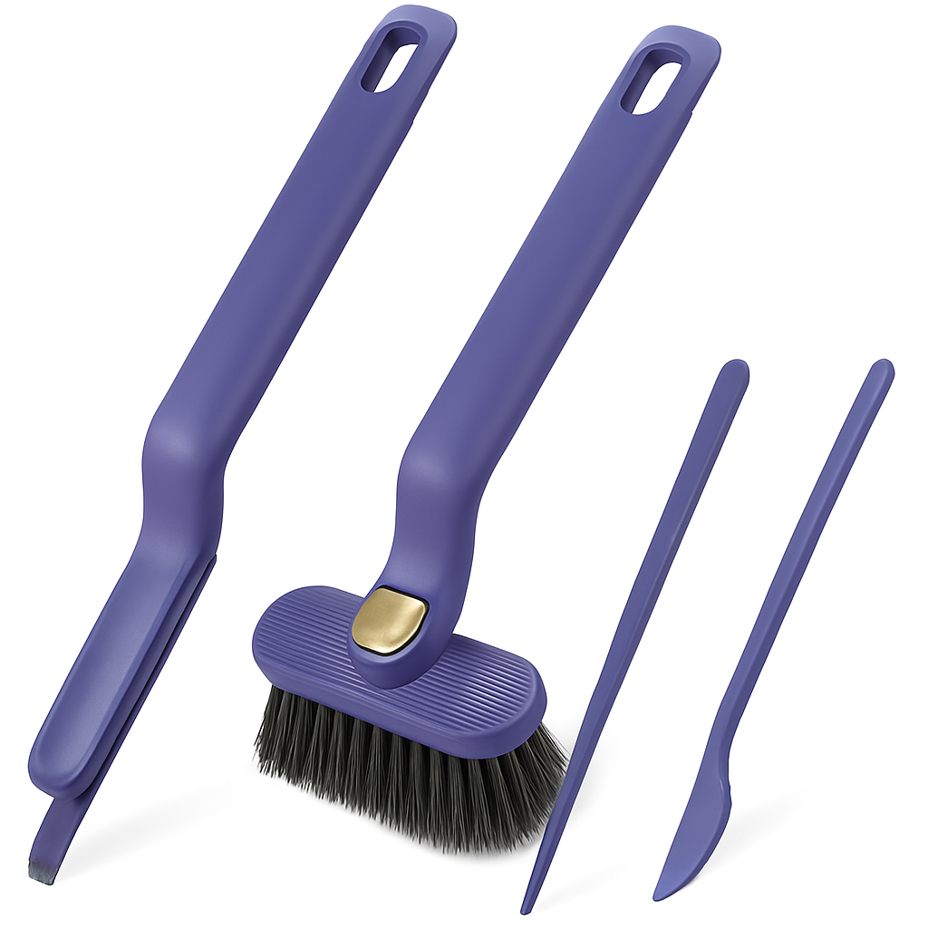 Rotating Crevice Cleaning Brush with Clip and Spade