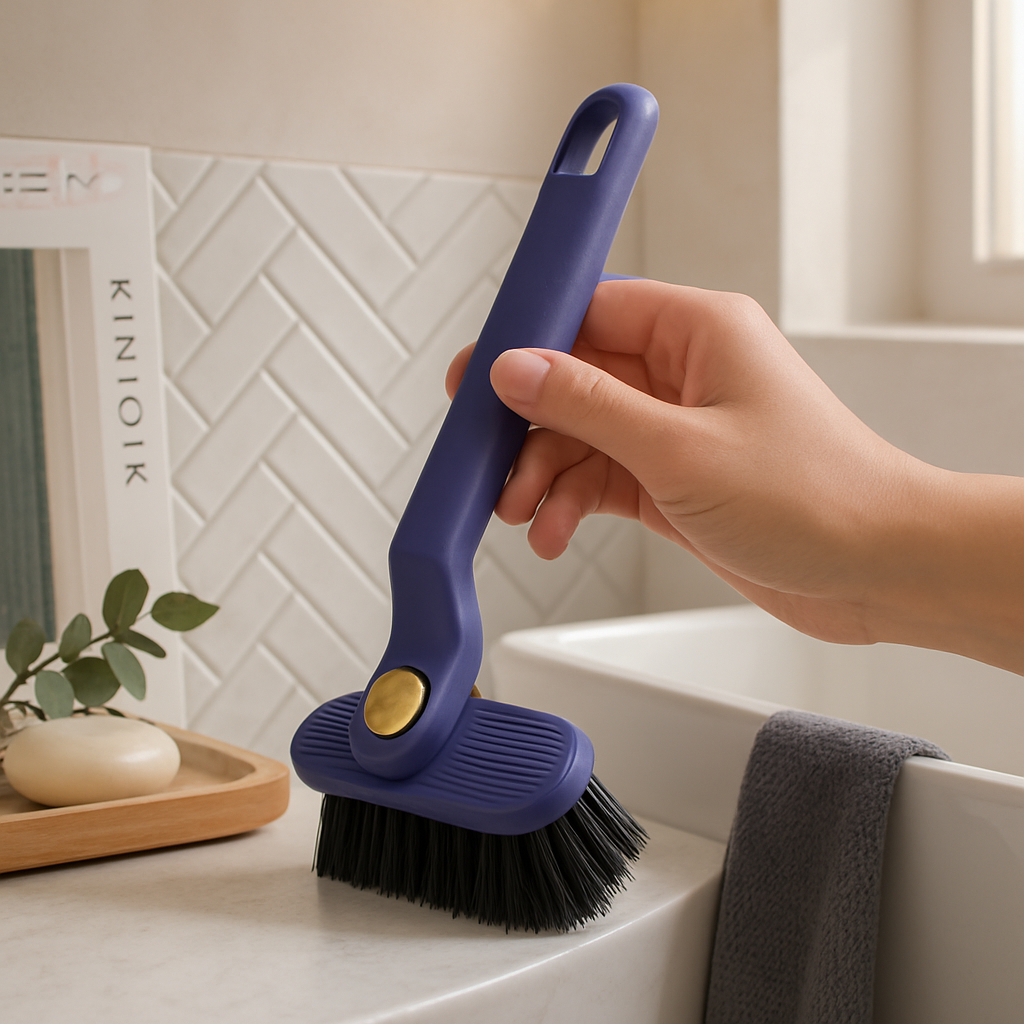 Rotating Crevice Cleaning Brush with Clip and Spade
