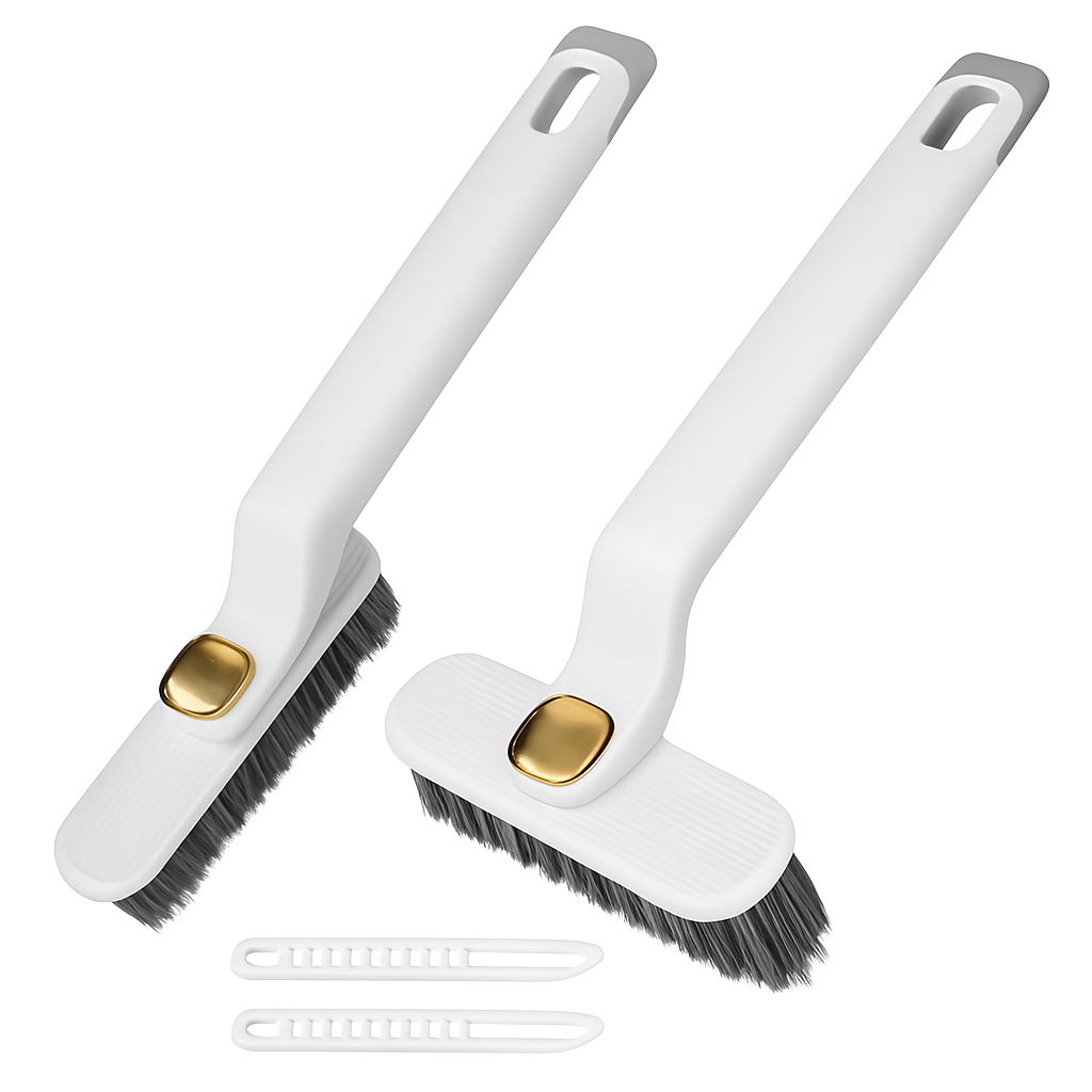 Rotating Crevice Cleaning Brush with Clip and Spade
