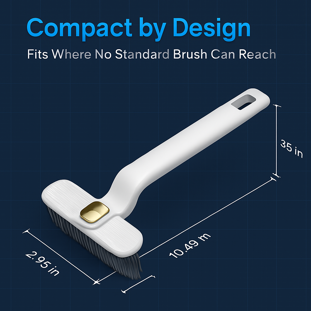 Rotating Crevice Cleaning Brush with Clip and Spade