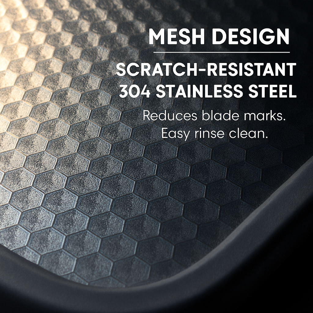Double-Sided Cutting Board with Stainless Steel Mesh