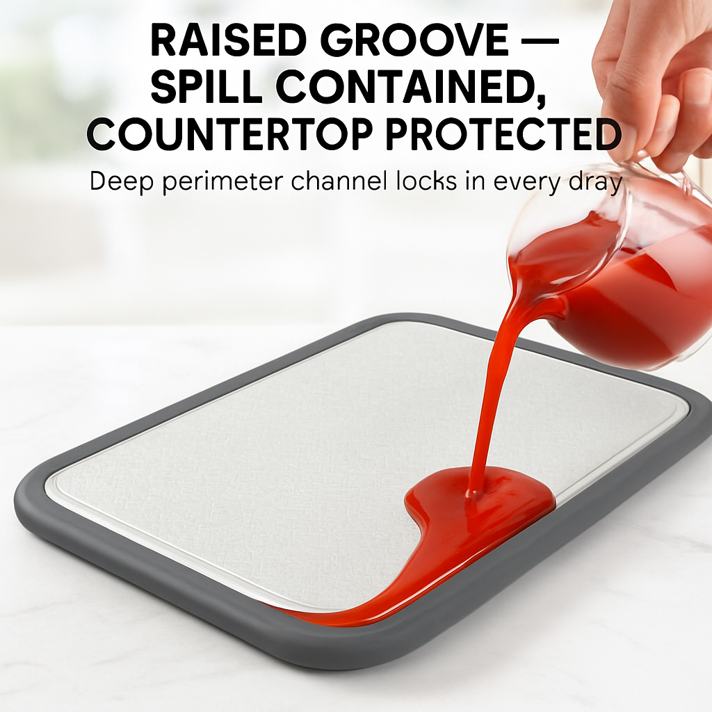 Double-Sided Cutting Board with Stainless Steel Mesh