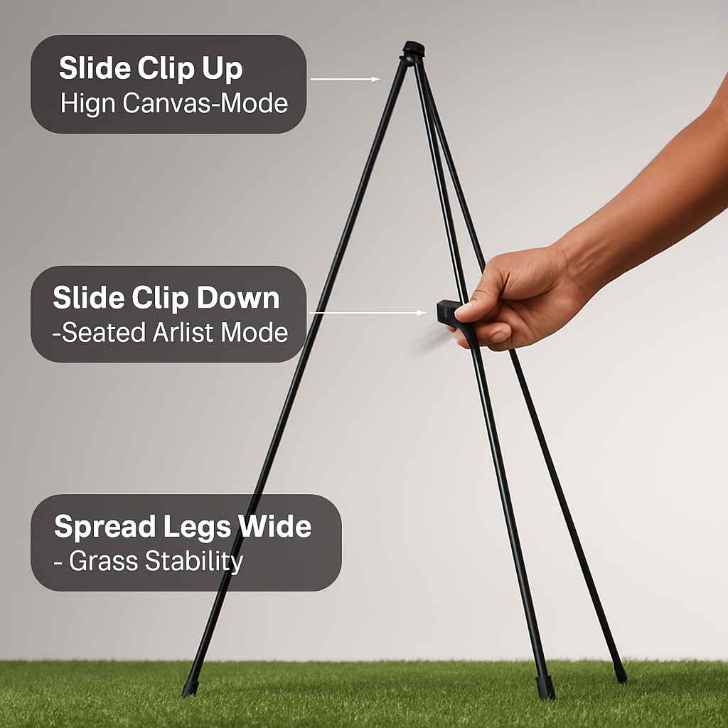 Easel Stand for Display with Collapsible A-Frame