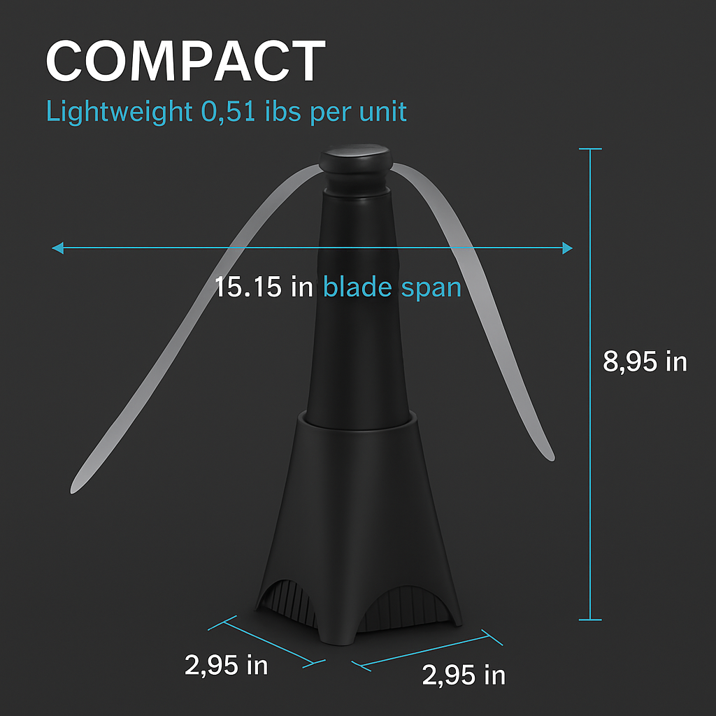 Portable Reflective Fly Repellent Fan with Soft-Stop Blades