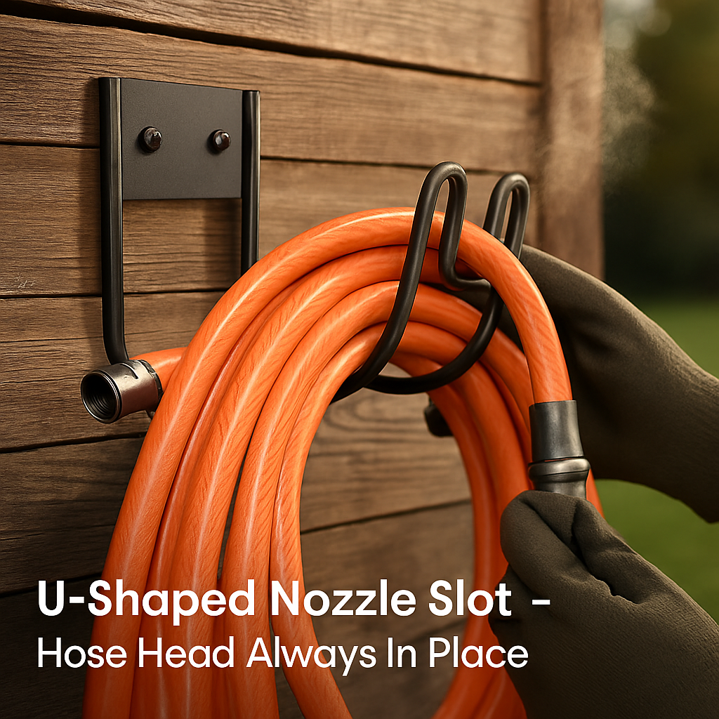 Garden Hose Holder - Heavy Duty Stainless Steel Wall Mount
