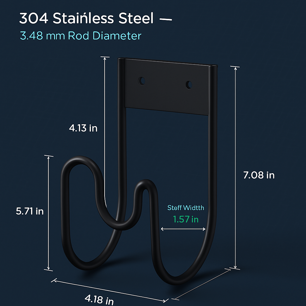 Garden Hose Holder - Heavy Duty Stainless Steel Wall Mount
