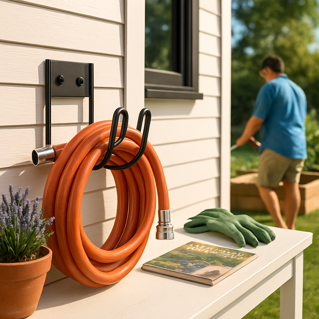 Garden Hose Holder - Heavy Duty Stainless Steel Wall Mount