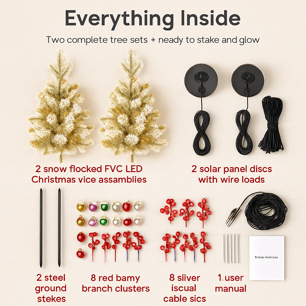 2Pcs Battery Powered Lighted Christmas Tree Urn Filler With Light Artificial Xmas Trees Light with Berries Balls LED Pathway Pine Tree IP44 Waterproof