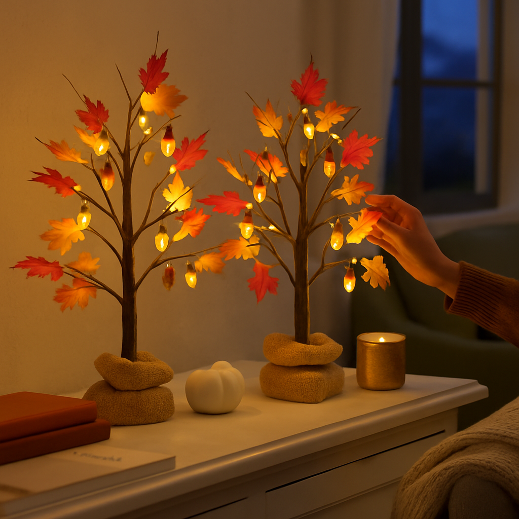 Artificial Lighted Maple Tree with 24 Warm White LEDs