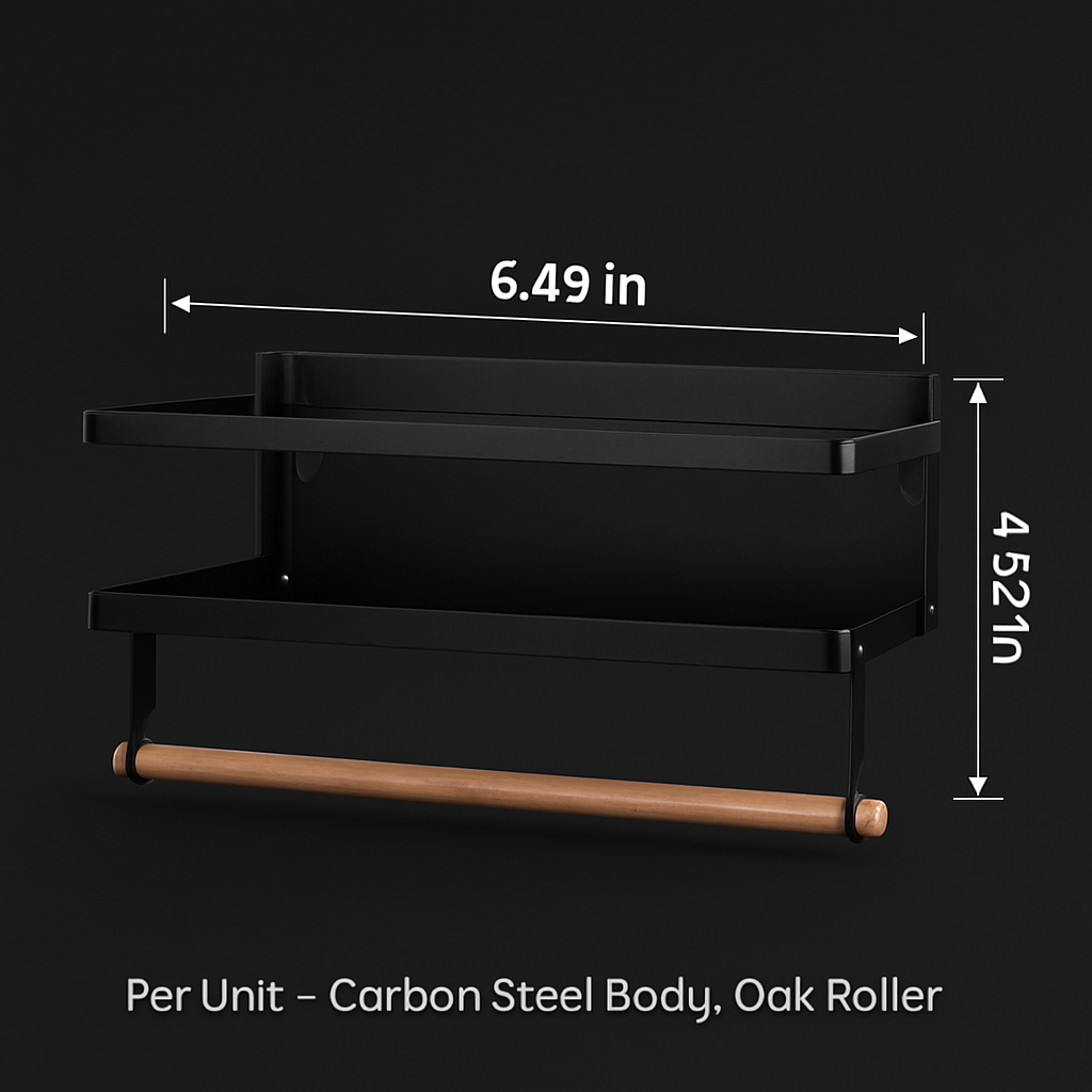 Magnetic Spice Racks for Refrigerator with Paper Holder