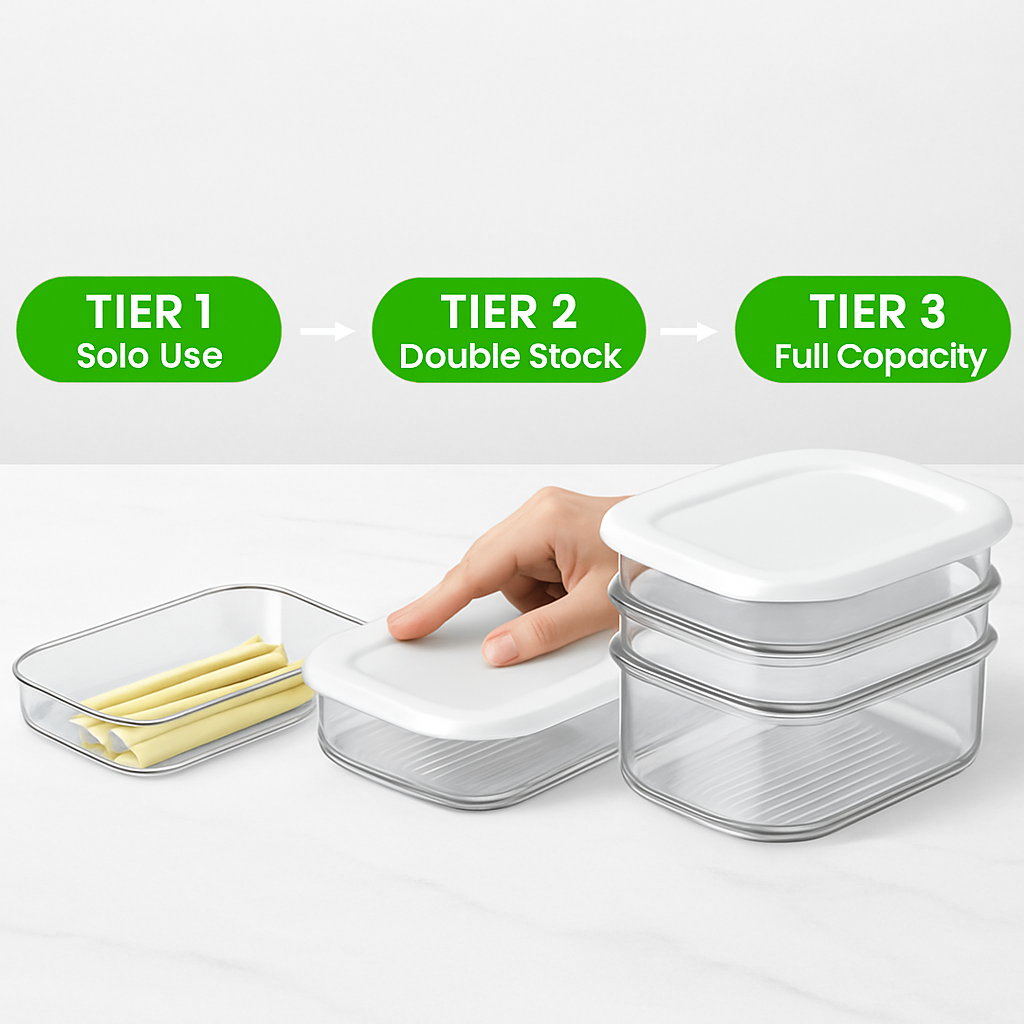 Deli Meat Container with Lid, Stackable Fridge Organizer