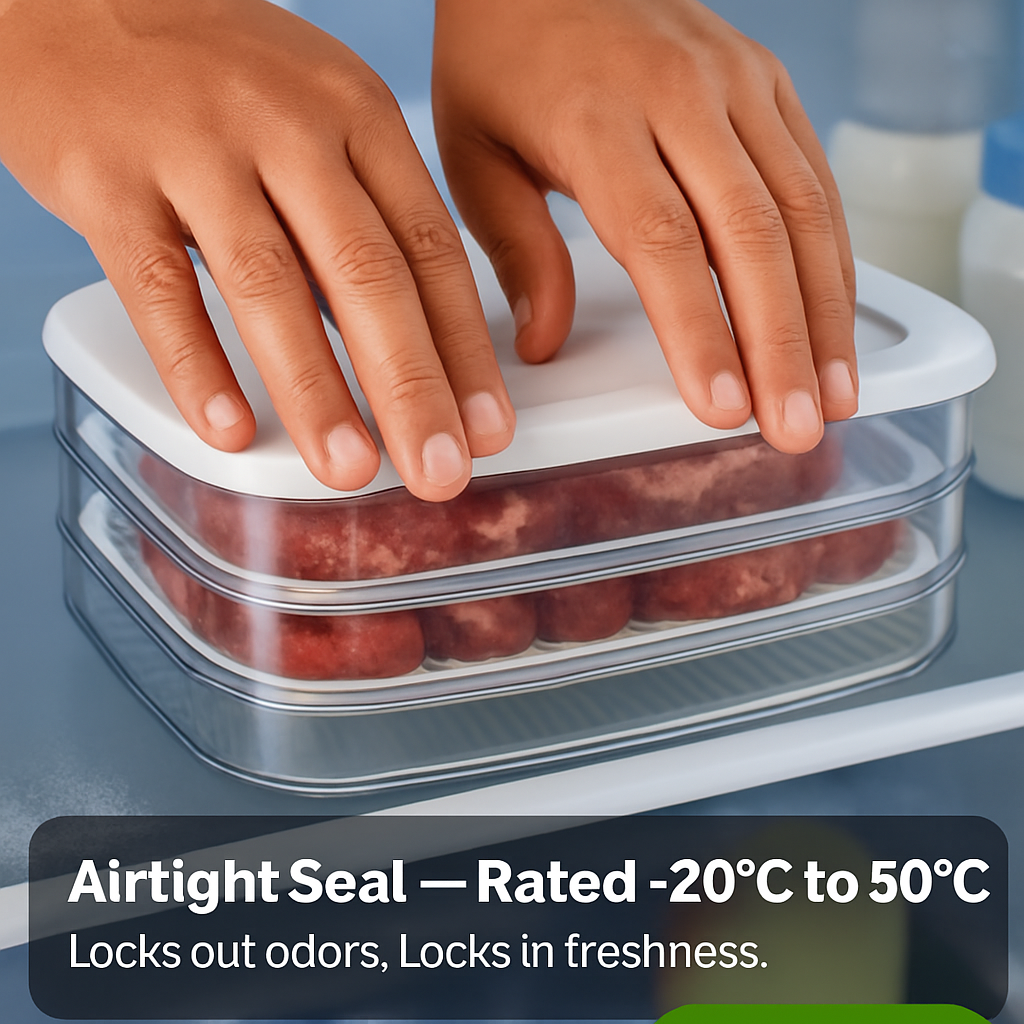 Deli Meat Container with Lid, Stackable Fridge Organizer