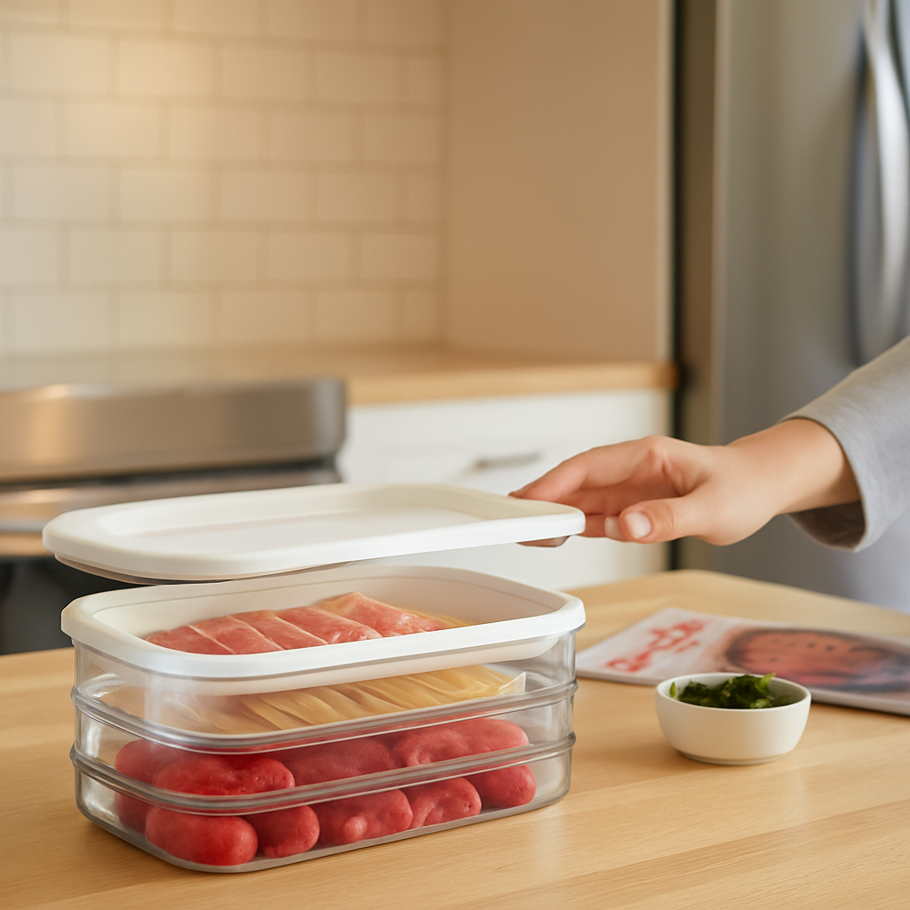 Deli Meat Container with Lid, Stackable Fridge Organizer