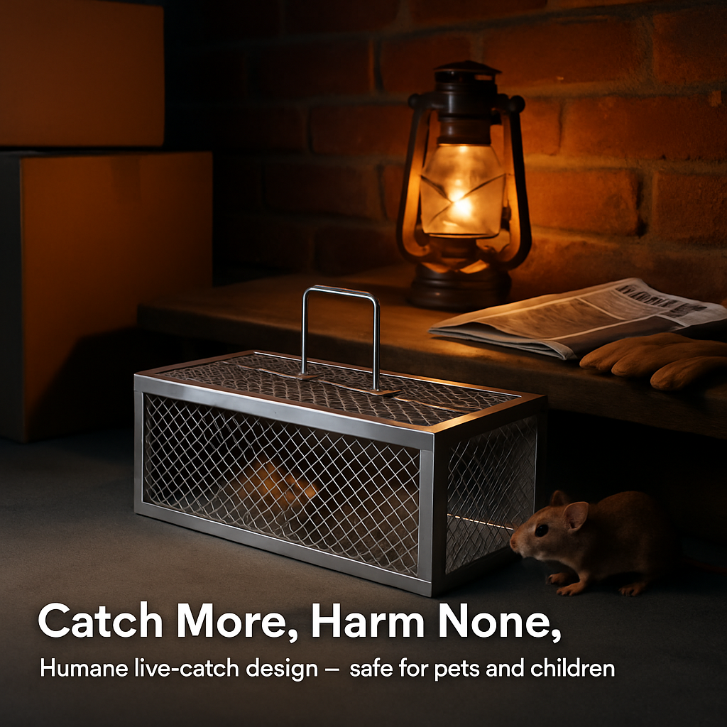 2Pack 11.81x5.63x4.45In 2-Door Humane Rat Trap Automatic Continuous Mouse Trap Reusable Galvanized Iron Live Animal Cage