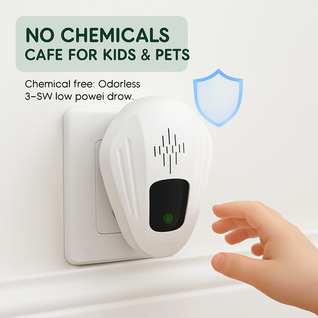 2 Pack Pest Control Device for Mosquitoes Cockroaches Rats Plug In Ultrasonic Insect Repellent Indoor for Bedroom Garage Warehouse Office