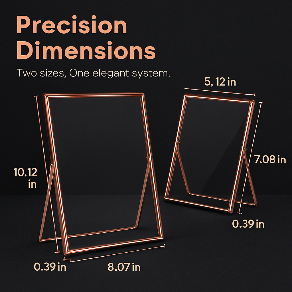 Rose Gold Metal Picture Frame, 2-Pack Set