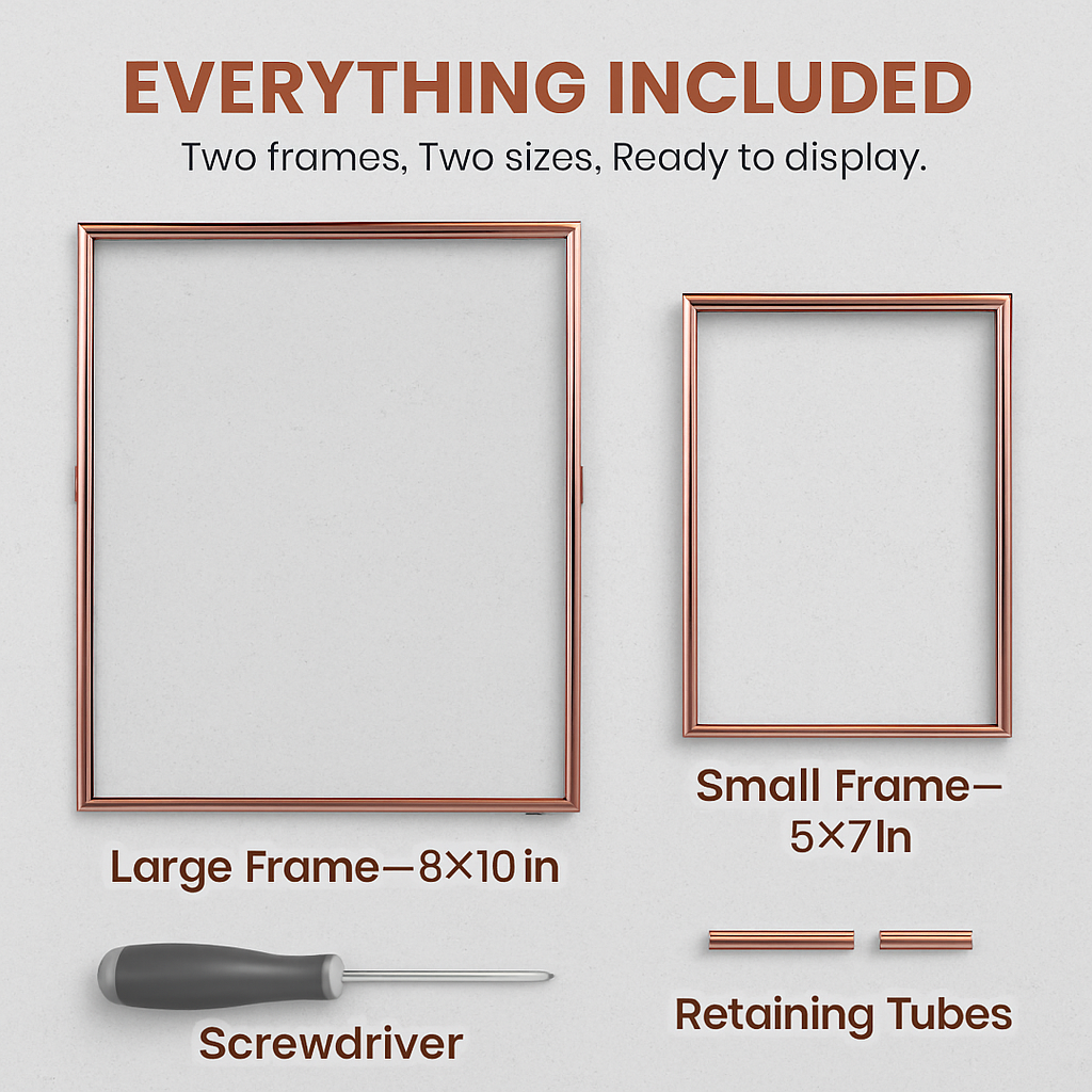Rose Gold Metal Picture Frame, 2-Pack Set