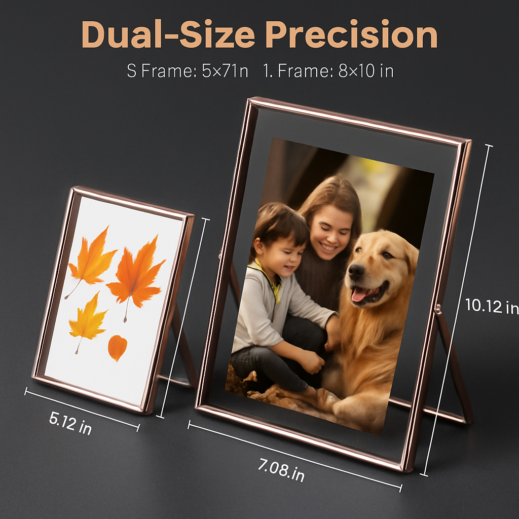 Rose Gold Metal Picture Frame, 2-Pack Set