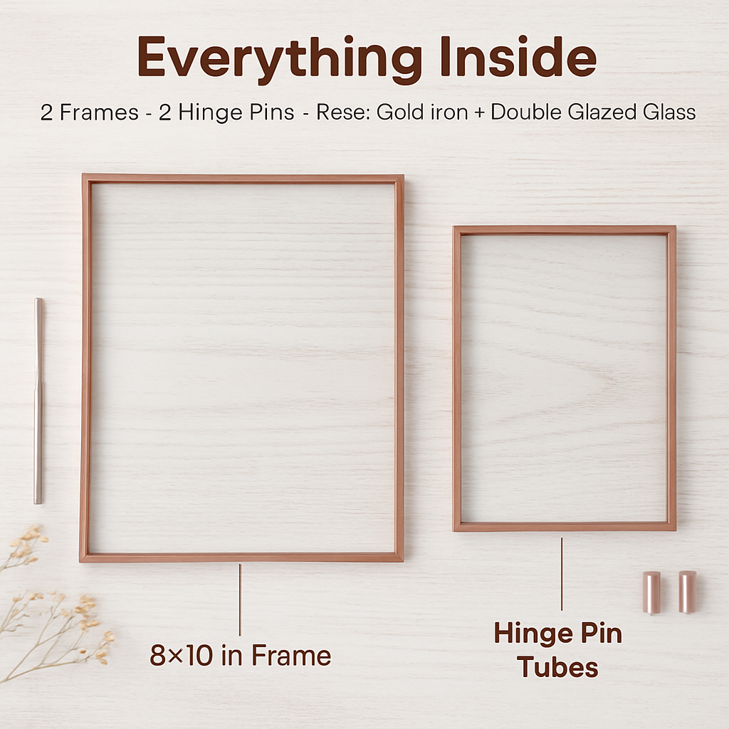 Rose Gold Metal Picture Frame, 2-Pack Set