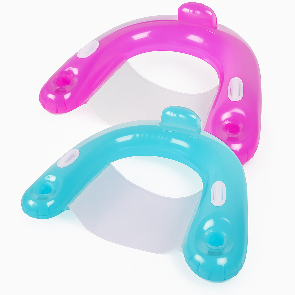 Inflatable Pool Chair 2-Pack Lounger with Cup Holders